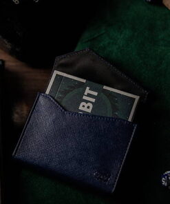 Étui de cartes luxe (cuir bleu) – Image 2
